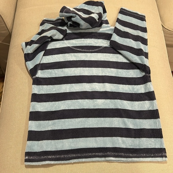 Mini Boden Navy Striped Cotton Toweling Hoodie 7/8 - Picture 5 of 10